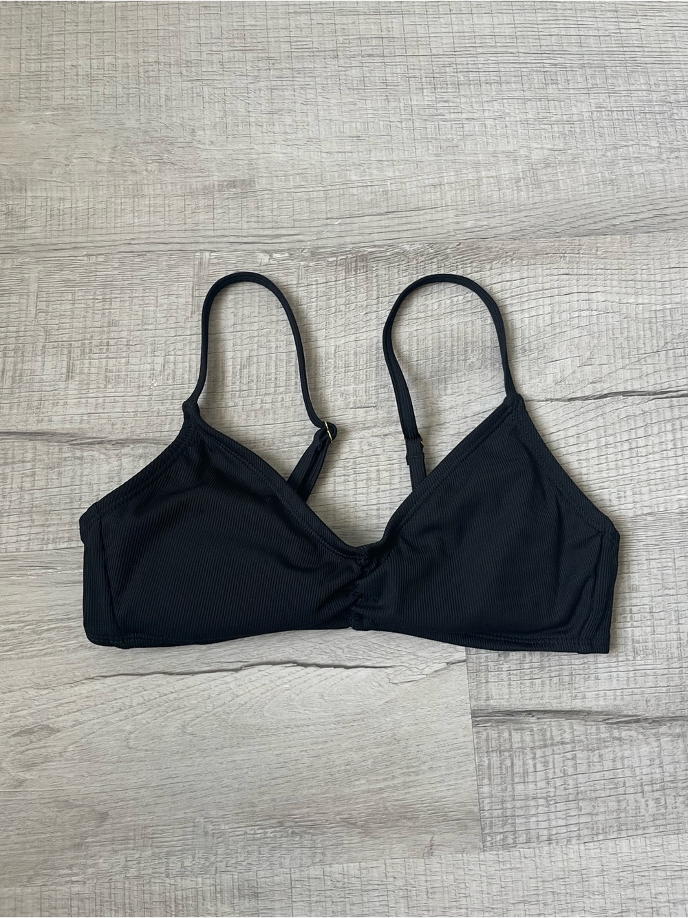 Everyday Black Ribbed Bralette with Adjustable Straps